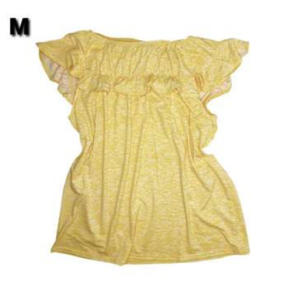 NWOT LuLaRoe Stasha Ruffle Top-Size Medium Yellow and White